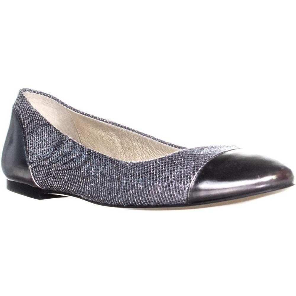 MICHAEL KORS Silver Gunmetal Shala Rhinestone Ballet Flats